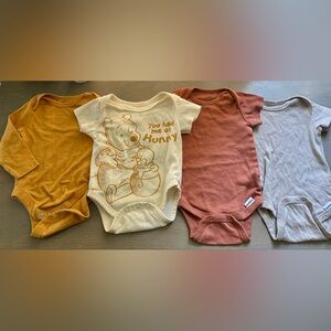 (4) Neutral Toned Onesies
